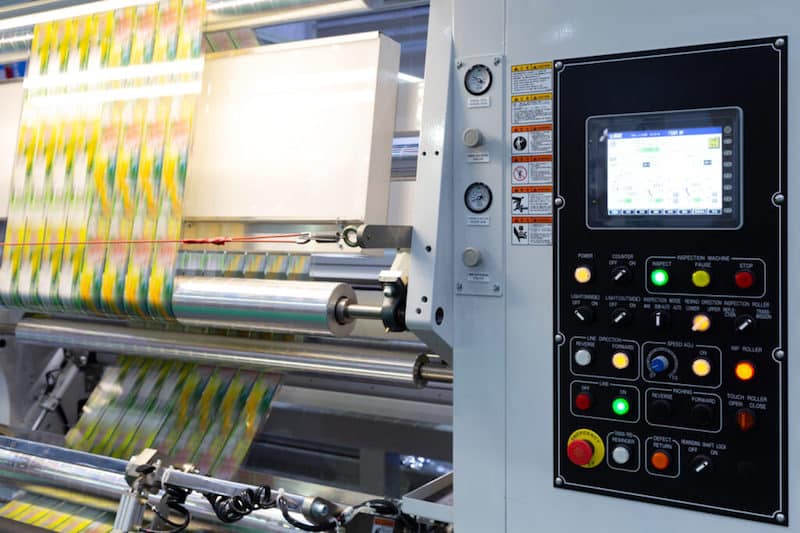 Plastikfolie auf Produktionsmaschine