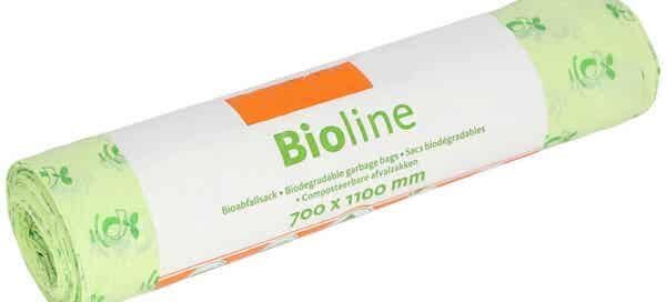 BIOLINE Muellbeutel Rolle Biobasierte Kunststoffe Abfall Beitrag