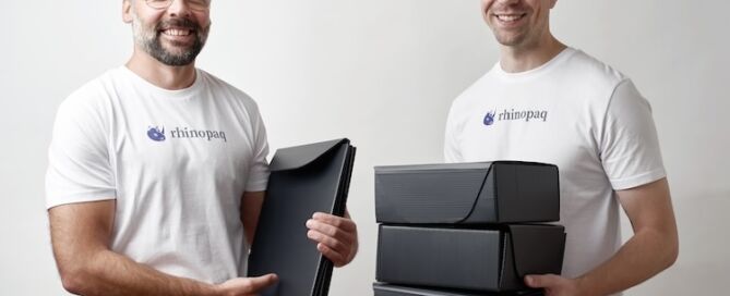 Portrait der beiden Rhinopaq-Gründer Matthias Thesing und Marc Diefenbach.