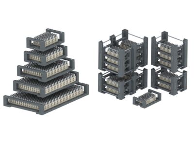 ZELL Werkstückträgersystem in fünf Größen und die Module für den Mehrweg-Einsatz in der industriellen Produktion. 