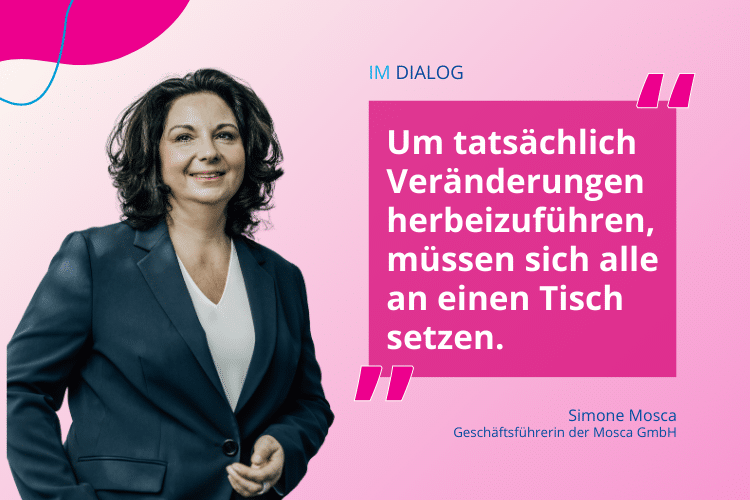 "Um tatsächlich Veränderungen herbeizuführen, müssen sich alle an einen Tisch setzen." Beitragsbild zum Im Dialog Interview mit Simone Mosca